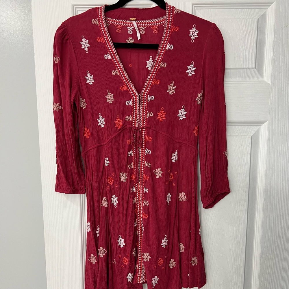 Free people hand embroidered dress